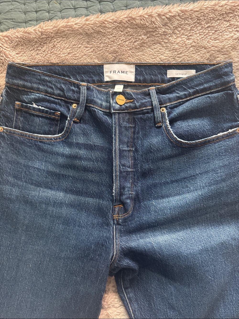 Frame Denim Dark Blue Straight-Leg Jeans